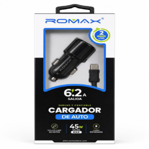 Cargador de Auto ROMAX 45W - Carga Rápida USB-C